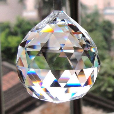 5Pcs Feng Shui Clear Crystal Sun Catcher Hanging Rainbow Prism Wind Chime Decor   362153810684